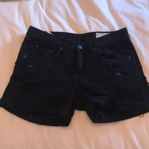Rag & bone distressed black shorts, 24